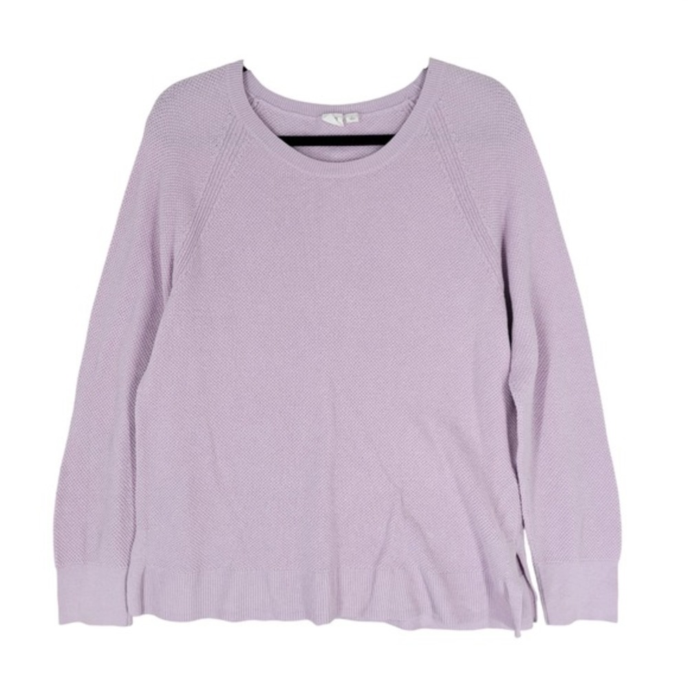 Gap Sweater Women Large Purple Lavender‎ Lightweight Knit Long Sleeve Crew Neck